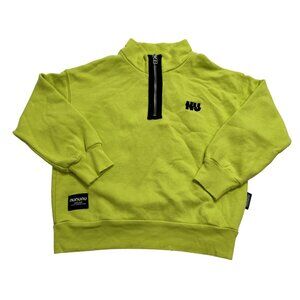 Nununu 1/2 Zip Sweatshirt in Hot Lime